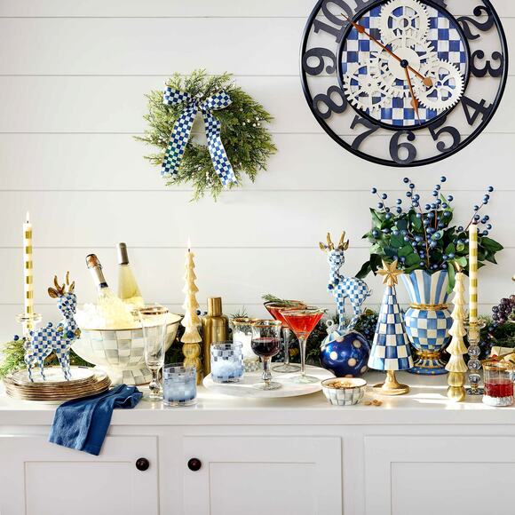 Brand New Mackenzie-Childs Bands Gold Dinner Candles, Set of 2 - Picture 3 of 3